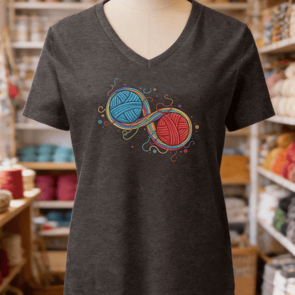 Infinity Yarn V-Neck T-Shirt Dark Grey / S
