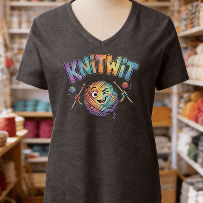 Knitwit V-Neck T-Shirt Dark Grey / S