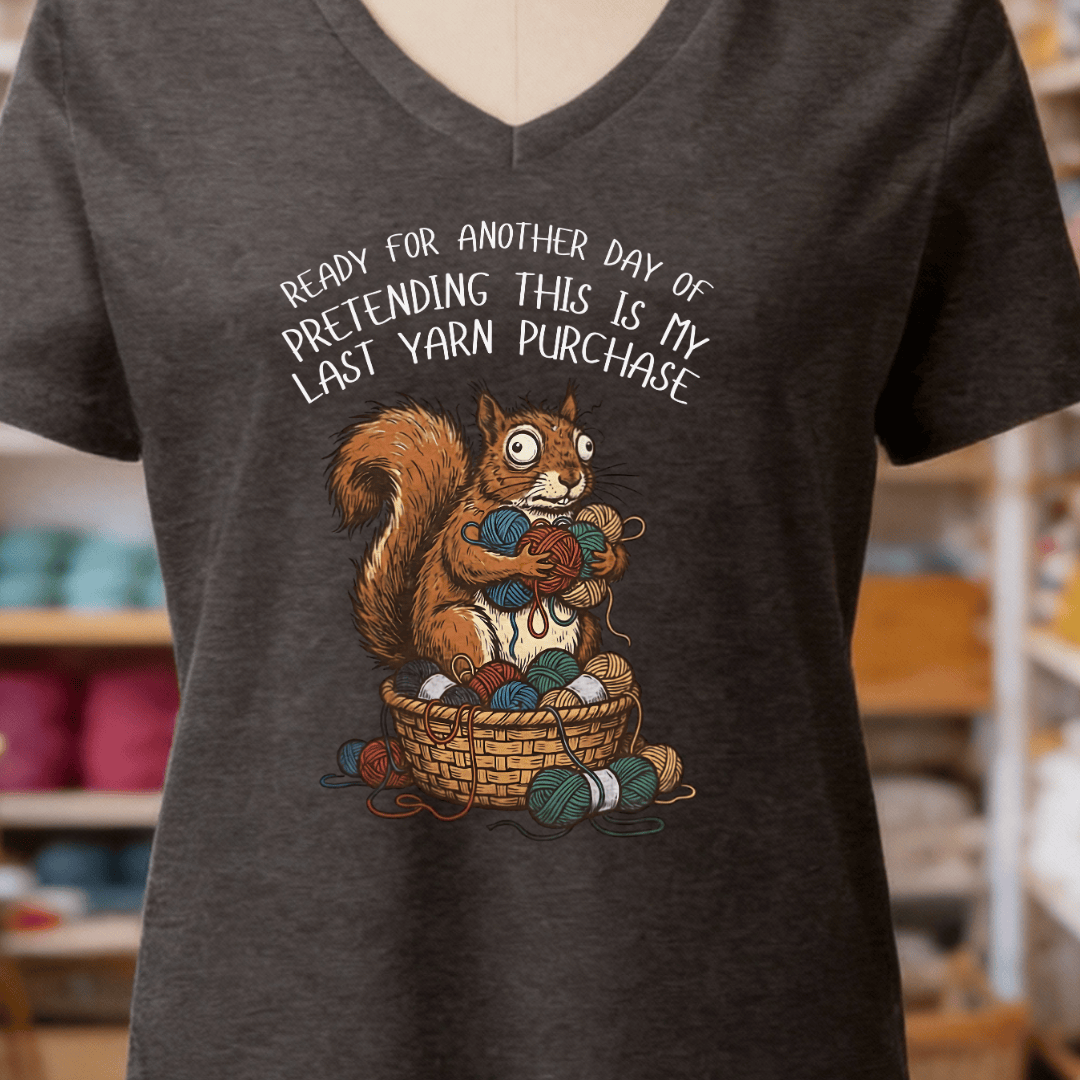 Ready For Another Day V-Neck T-Shirt Dark Grey / S