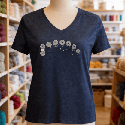 Celestial Yarn V-Neck T-Shirt Heather Navy / S