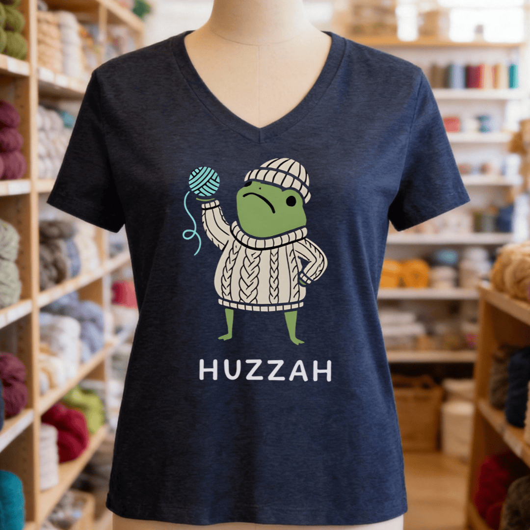 Huzzah V-Neck T-Shirt Heather Navy / S