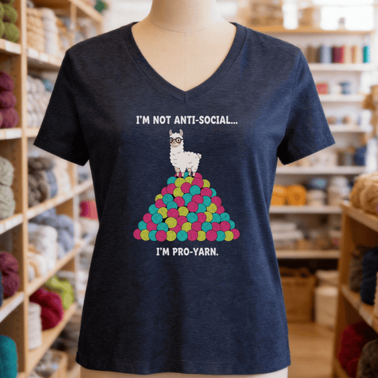 Pro Yarn V-Neck T-Shirt Heather Navy / S