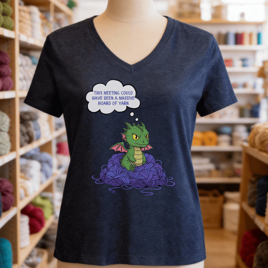 This Meeting V-Neck T-Shirt Heather Navy / S
