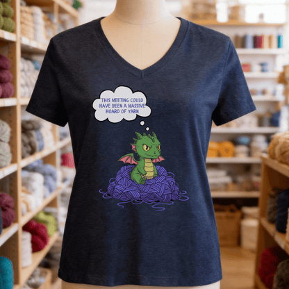 This Meeting V-Neck T-Shirt Heather Navy / S
