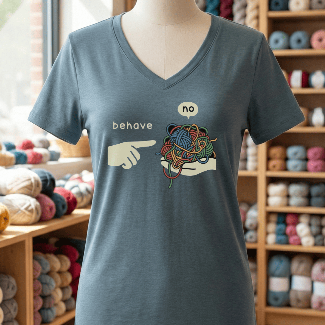 Behave V-Neck T-Shirt Heather Slate / S