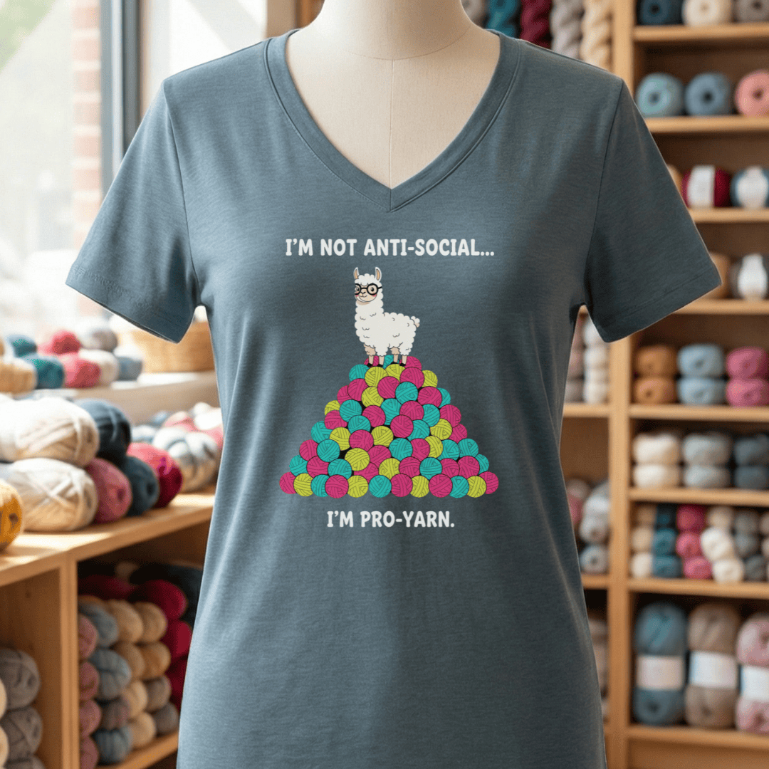 Pro Yarn V-Neck T-Shirt Heather Slate / S