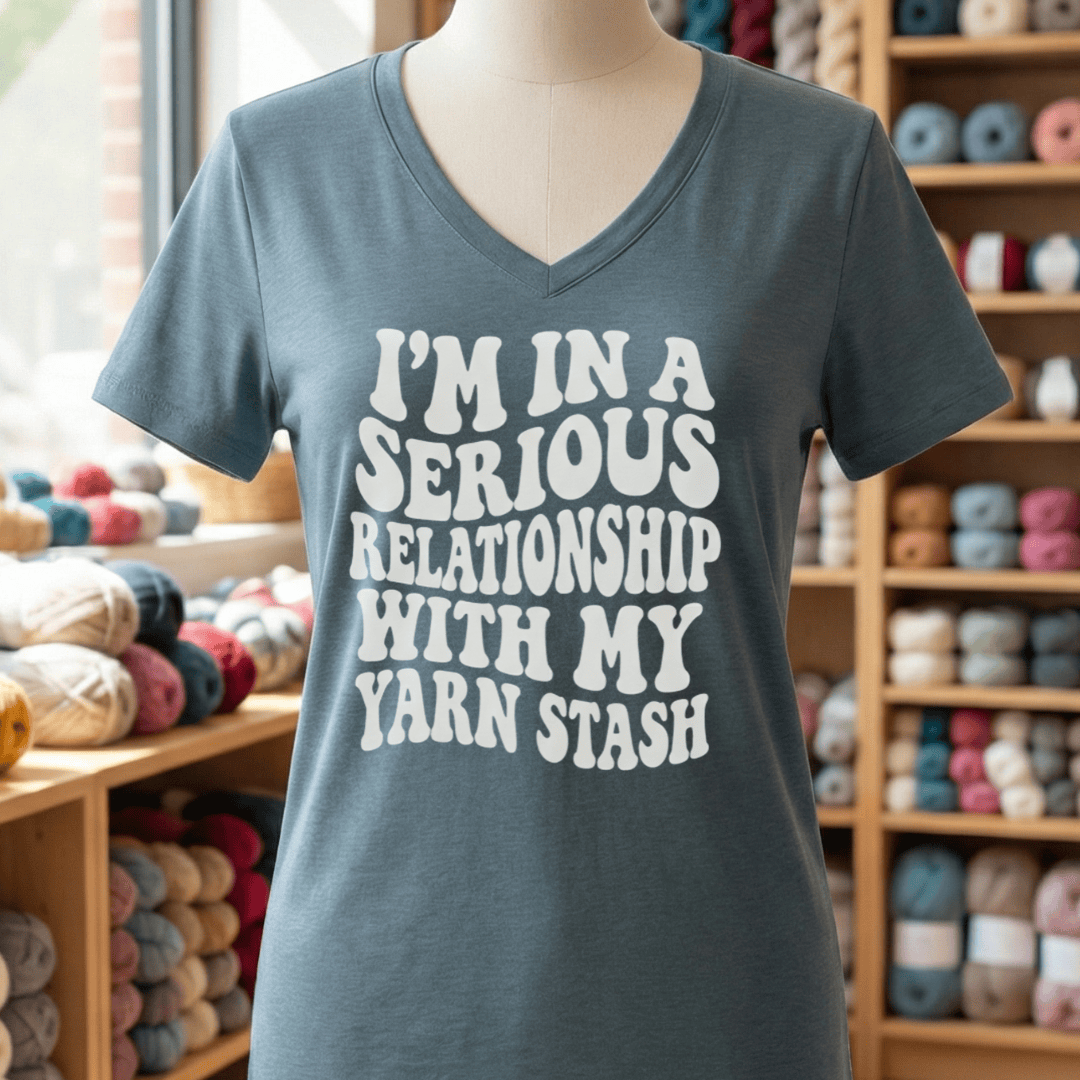 Serious Relationship V-Neck T-Shirt Heather Slate / S