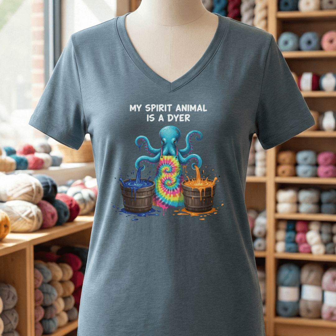 Spirit Animal Dyer V-Neck T-Shirt Heather Slate / S