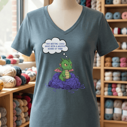 This Meeting V-Neck T-Shirt Heather Slate / S