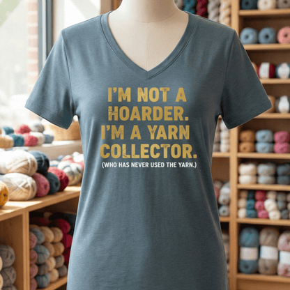 Yarn Collector V-Neck T-Shirt Heather Slate / S