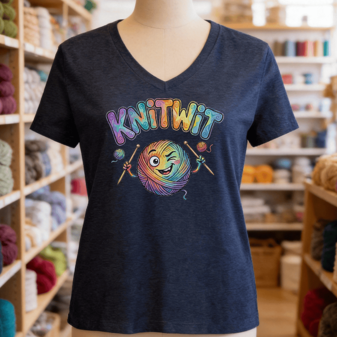 Knitwit V-Neck T-Shirt Navy / S