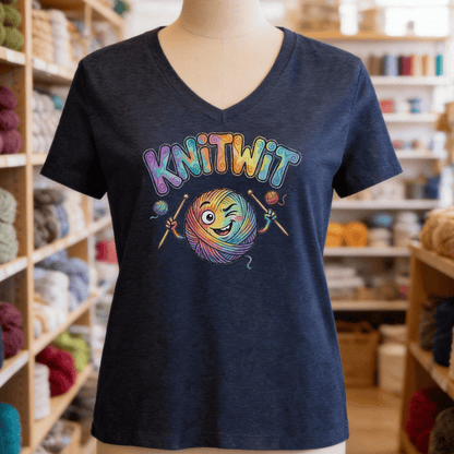 Knitwit V-Neck T-Shirt Navy / S