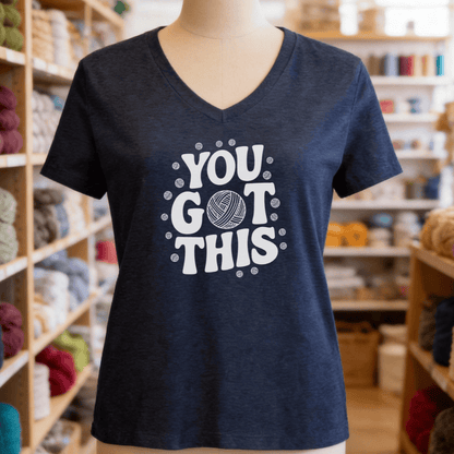 You Got This V-Neck T-Shirt Navy / S