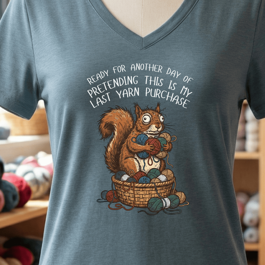Ready For Another Day V-Neck T-Shirt Slate / S